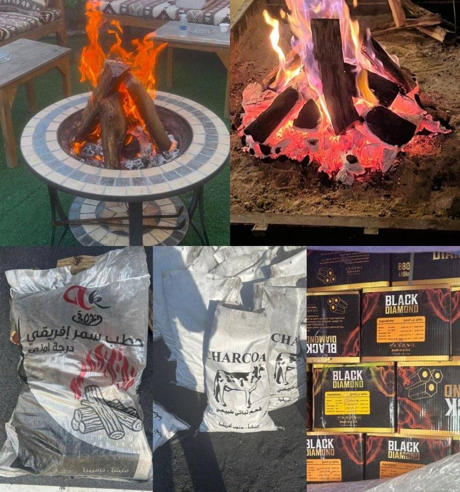 إعلان عن يوجد حطب سمر وحطب زيتون وفحم افريقى البقره وفحم سداسى كرتون شرط الجوده