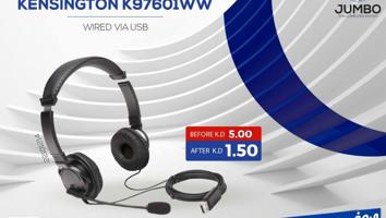 إعلان عن هيدفون مع مايك موديل KENSINGTON K97601WW