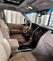 إعلان عن للبيع باترول 2013 SE ٦ سلندر كشنات جلد فتحة شاشات خلفية رنقات ٢٠