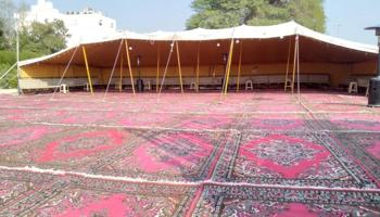 إعلان عن تأجير كراسي وطاولات وزينه وخدمات ضيافة وجميع مستلزمات الأفراح