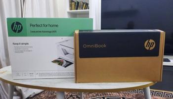 إعلان عن لابتوب HP Omni Book مع طابعة HP مع برامج Adobe & office 365كفالة سنتين