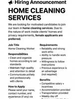 إعلان عن HOME CLEANING SERVICES