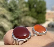 إعلان عن خواتم عقيق يماني فضة ثقيلة واحجار مضمونه