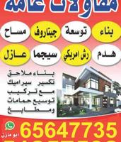 إعلان عن مقاولات عامة  ترميمات صبغ داخلي وخارجي  مساح عاذل تكسيرات سراميك