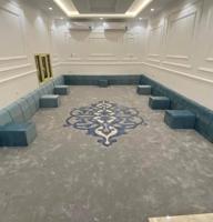 إعلان عن سجاد قص مساند ظهر باركيه ثيل صناعي جميع انواع اثاث مفروشات