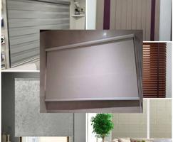 إعلان عن ستائر رول عامودي معدني خشبي