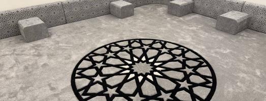 إعلان عن تنجيد وتفصيل مخاد ومراكي وسجاد وستاير رول وخام