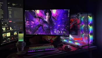 إعلان عن بي سي مع كيبوردducky  وكرسي Dxracer ومايك hyperxوشاشتين acer , asus