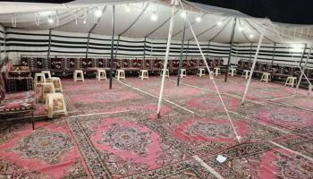 إعلان عن تأجير بيوت شعرالجميع اكرسي وطاولات وجميع مستلزمات الأفراح خدمه ضيافه