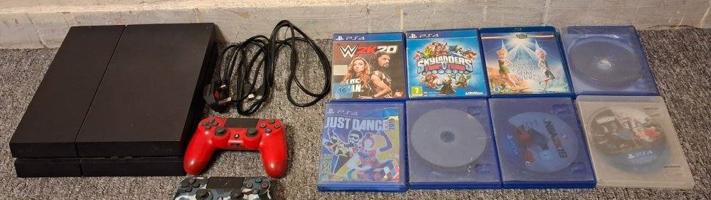 إعلان عن بلاستيشن 4 للبيع مع يدتين مع اشرط جديد استعمال خفيف