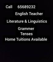 إعلان عن English Teacher plus English Literature Linguistics Grammar also