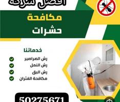إعلان عن رش حشرات لنمل والصراصير كفالة سنه جميع مناطق الكويت بدون رائحه