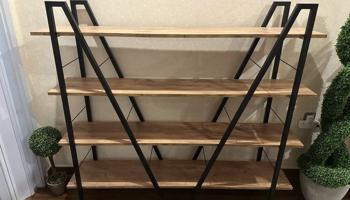 إعلان عن طقم ارفف مكون من 3 ستاند حديد + خشب تركي